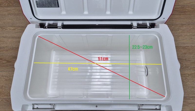 다이와 아이스박스 : 라이트 트렁크 알파 S2400의 내부 규격